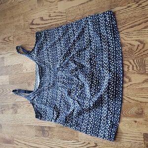 (XL) Denver Hayes Patterned Tank Top Loose Vacation Bohemian Coastal Travel